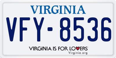 VA license plate VFY8536