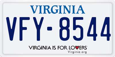VA license plate VFY8544