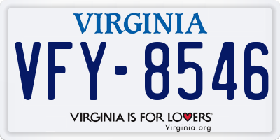 VA license plate VFY8546