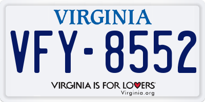 VA license plate VFY8552