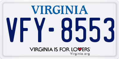 VA license plate VFY8553