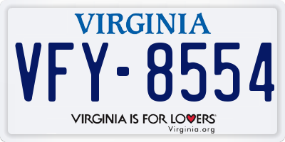 VA license plate VFY8554