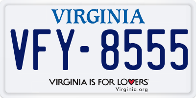 VA license plate VFY8555