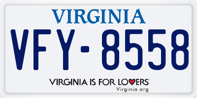 VA license plate VFY8558