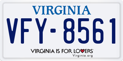 VA license plate VFY8561