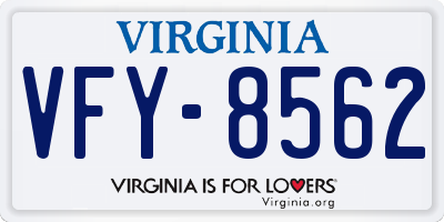 VA license plate VFY8562