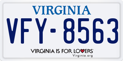 VA license plate VFY8563