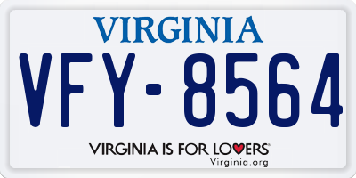 VA license plate VFY8564
