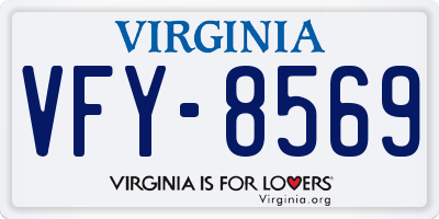 VA license plate VFY8569