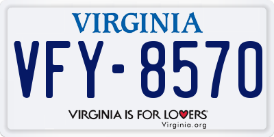 VA license plate VFY8570