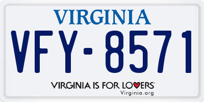 VA license plate VFY8571
