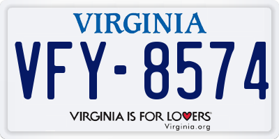 VA license plate VFY8574
