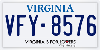 VA license plate VFY8576