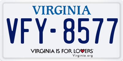 VA license plate VFY8577