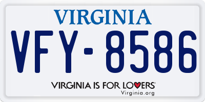 VA license plate VFY8586