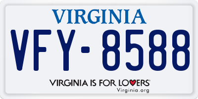 VA license plate VFY8588