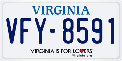 VA license plate VFY8591