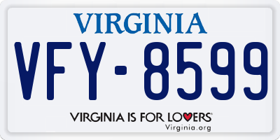 VA license plate VFY8599
