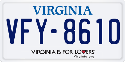 VA license plate VFY8610