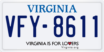 VA license plate VFY8611