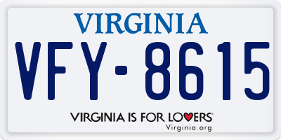 VA license plate VFY8615