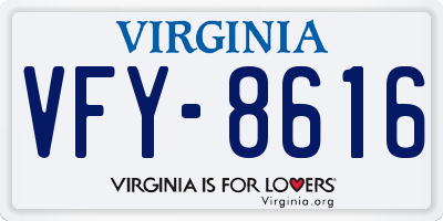 VA license plate VFY8616