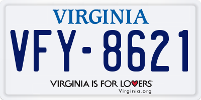 VA license plate VFY8621
