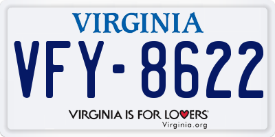 VA license plate VFY8622