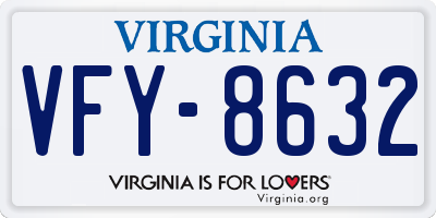 VA license plate VFY8632