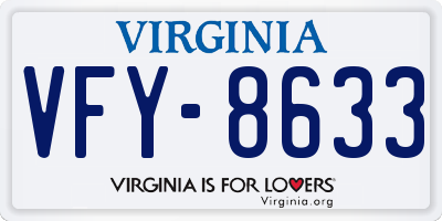VA license plate VFY8633
