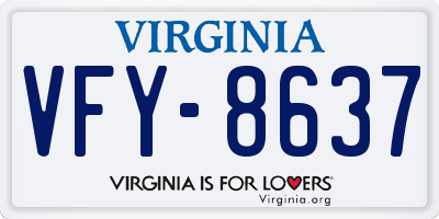 VA license plate VFY8637