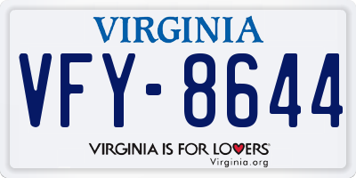 VA license plate VFY8644