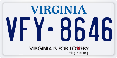 VA license plate VFY8646