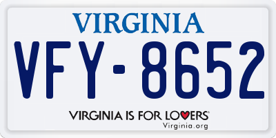 VA license plate VFY8652