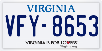 VA license plate VFY8653
