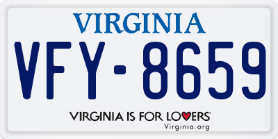 VA license plate VFY8659