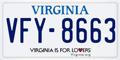 VA license plate VFY8663