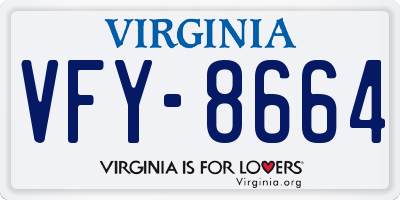 VA license plate VFY8664