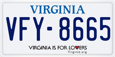 VA license plate VFY8665