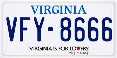 VA license plate VFY8666