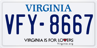 VA license plate VFY8667