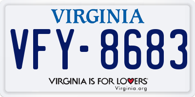 VA license plate VFY8683
