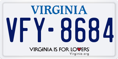 VA license plate VFY8684