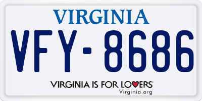 VA license plate VFY8686