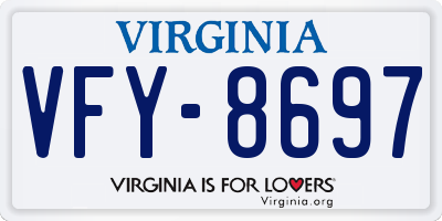 VA license plate VFY8697