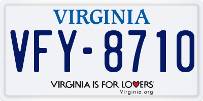 VA license plate VFY8710