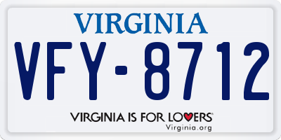 VA license plate VFY8712