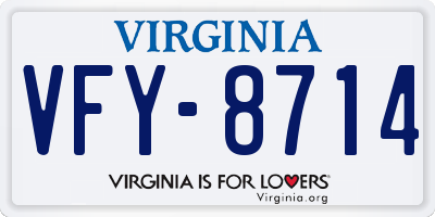 VA license plate VFY8714