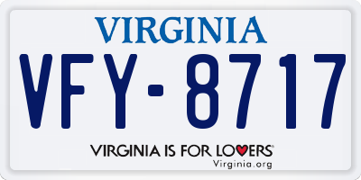 VA license plate VFY8717