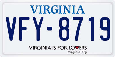 VA license plate VFY8719
